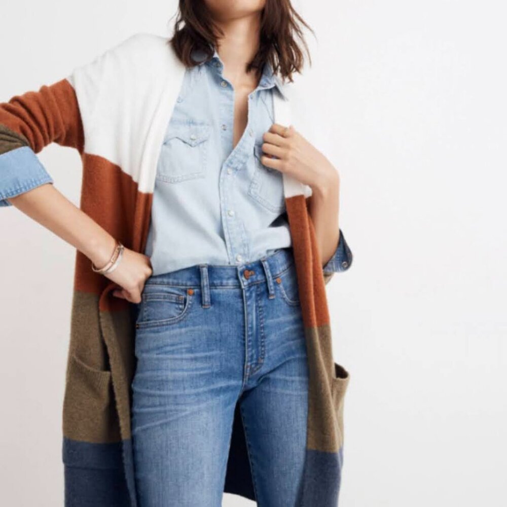 Madewell Colorblock Kent Cardigan